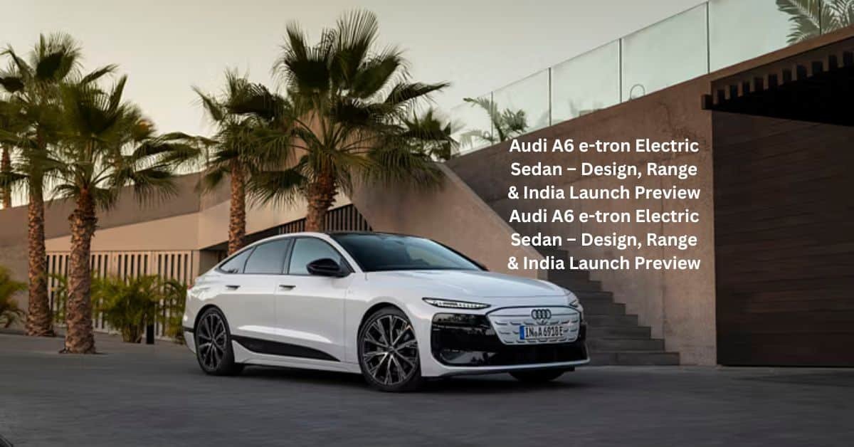 Audi A6 e-tron electric sedan concept with sleek futuristic headlights