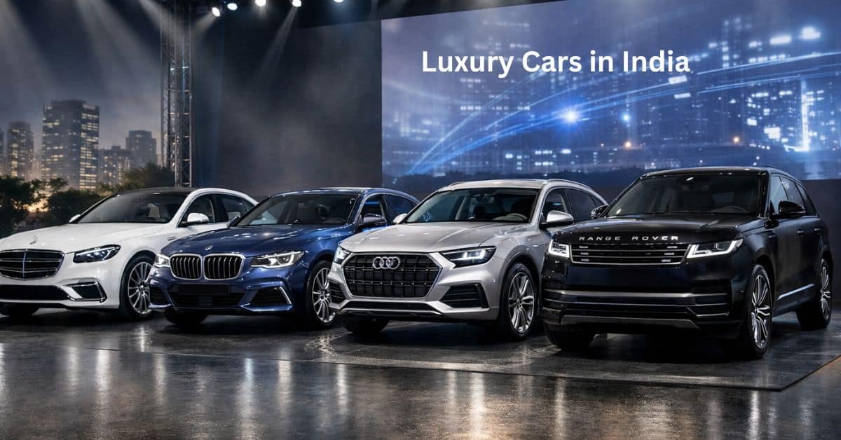 Luxury cars lineup in India featuring premium sedans and SUVs at launch event