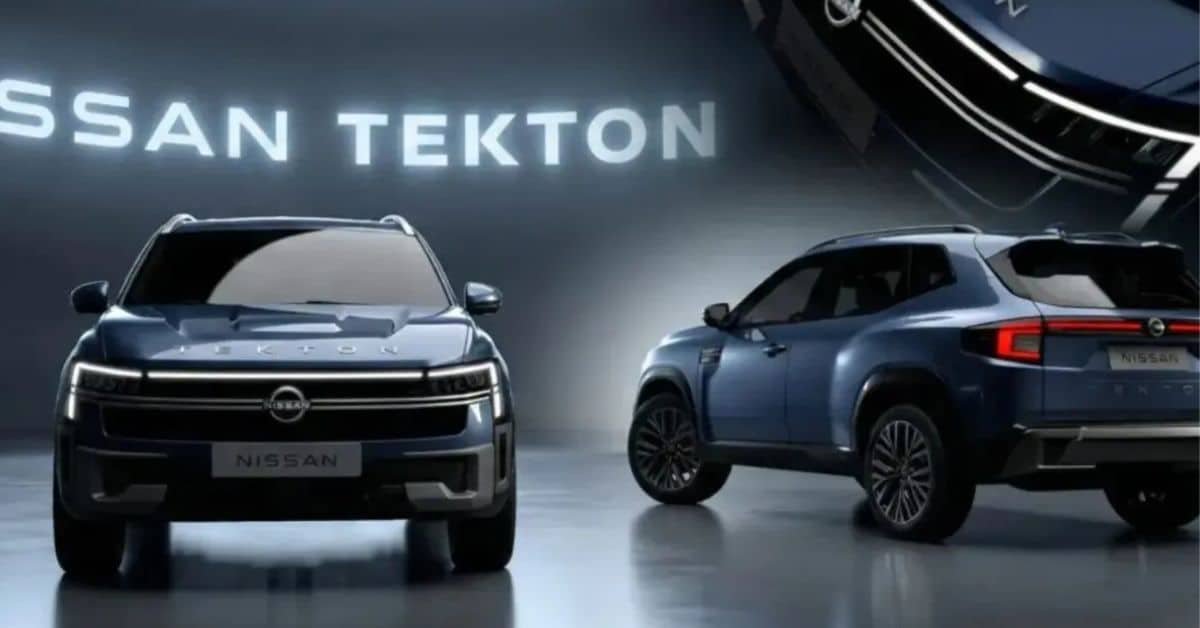 Nissan Tekton SUV teaser image showing bold front design ahead of February 2026 debut