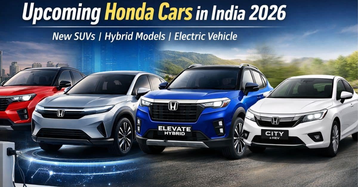 Upcoming Honda cars in India 2026 including new SUVs, hybrid models, and electric vehicle plans