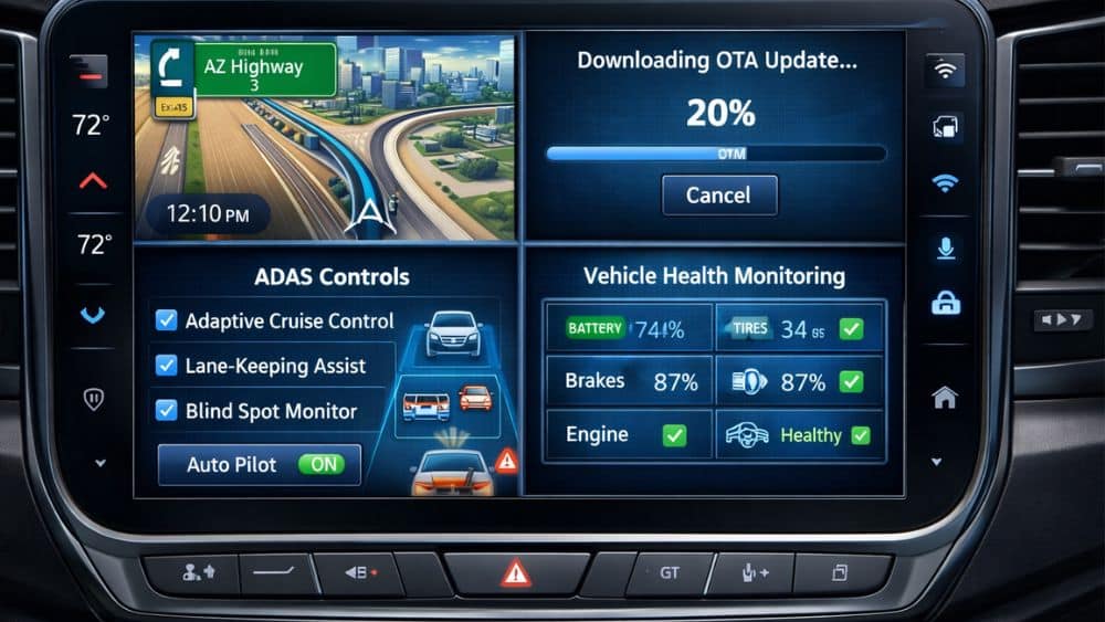 connected car software interface ota updates adas features