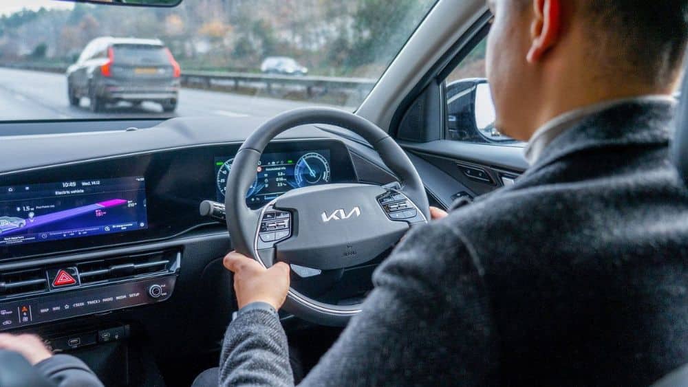 Driving techniques for higher range and efficiency shown through smooth electric vehicle driving and optimized energy usage