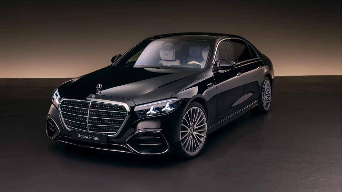 Updated Mercedes-Benz S-Class luxury sedan with illuminated grille and advanced digital interior