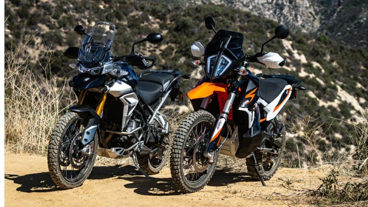 Bajaj Auto premium motorcycles including KTM and Triumph models on display in India