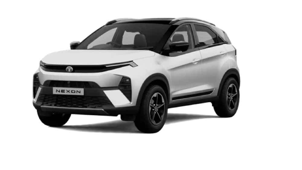 Indian Tata Nexon petrol SUV parked at a service centre during routine maintenance