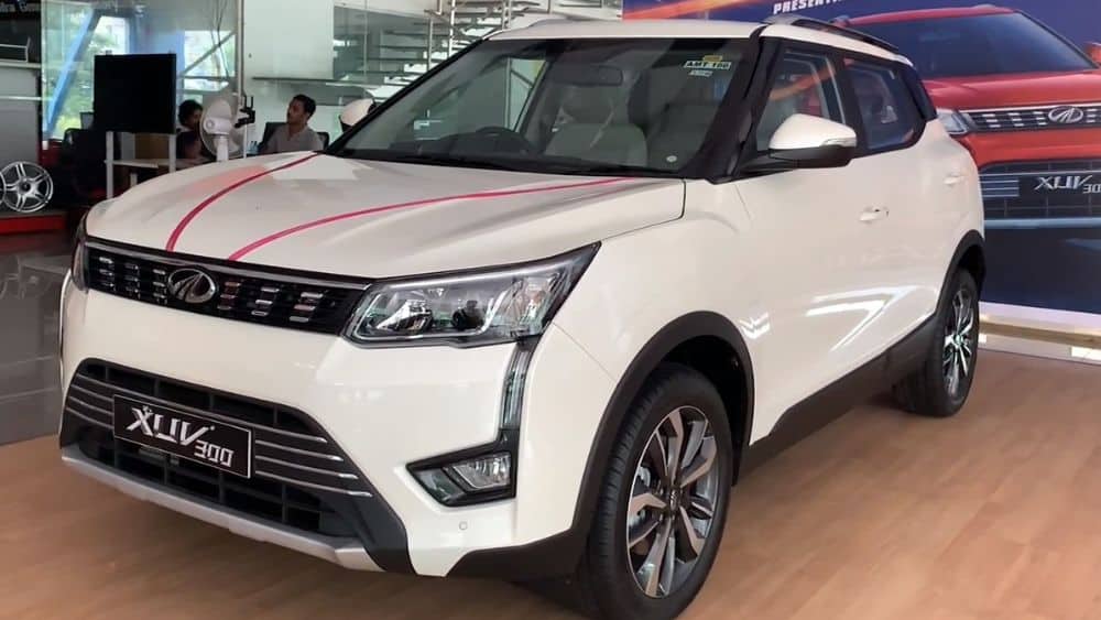Mahindra XUV300 petrol diesel SUV undergoing routine service inspection in India