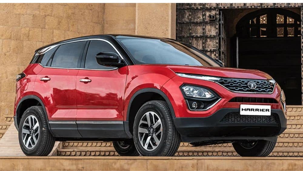 Tata Harrier diesel SUV parked at a workshop for scheduled service check