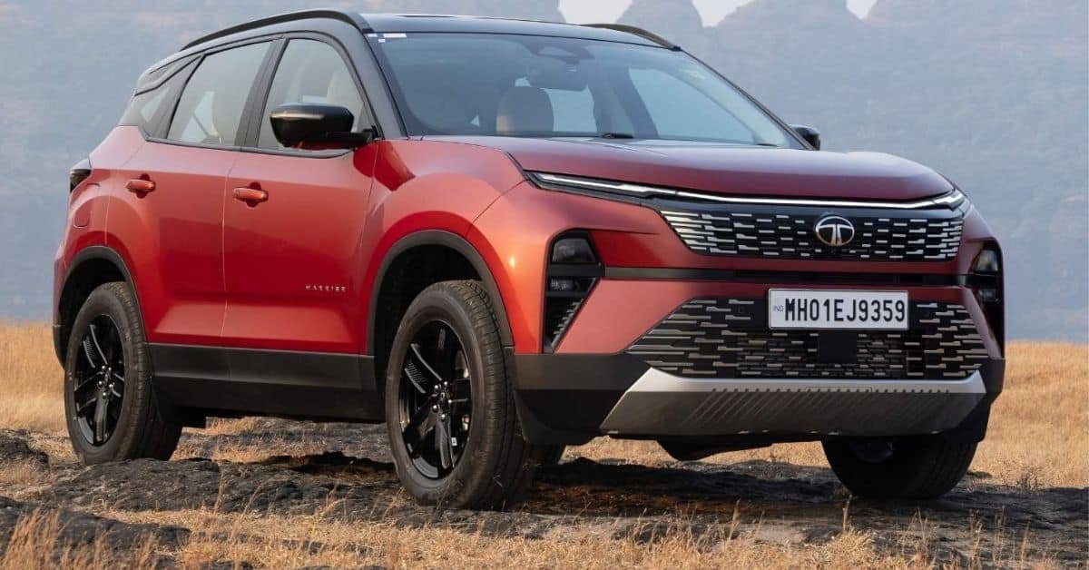 Tata Harrier petrol SUV parked outdoors showing premium midsize SUV design