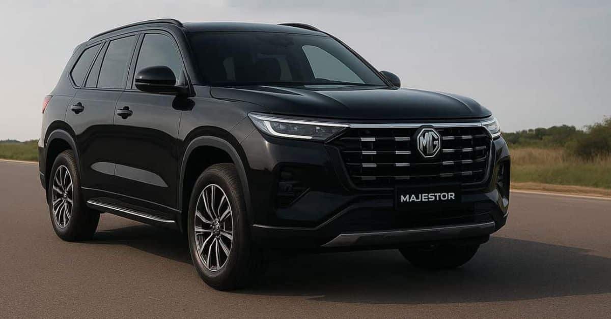 MG Majestor full-size SUV showcased in India in January 2025 Category Recommendation: Guides Platform Eligibility: Google Discover, Organic Search Recommended Publish Time (IST): Primary: 8:00 AM Secondary: 12:00–2:00 PM or 7:00–10:00 PM Featured Image Description: A clean 16:9 professional image of the MG Majestor highlighting its bold front grille, LED lighting, and full-size SUV proportions, shot in an outdoor setting with no text or watermark.