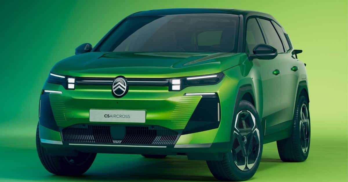 Citroen C5 Aircross SUV in India shown from front angle during April 2021 introduction