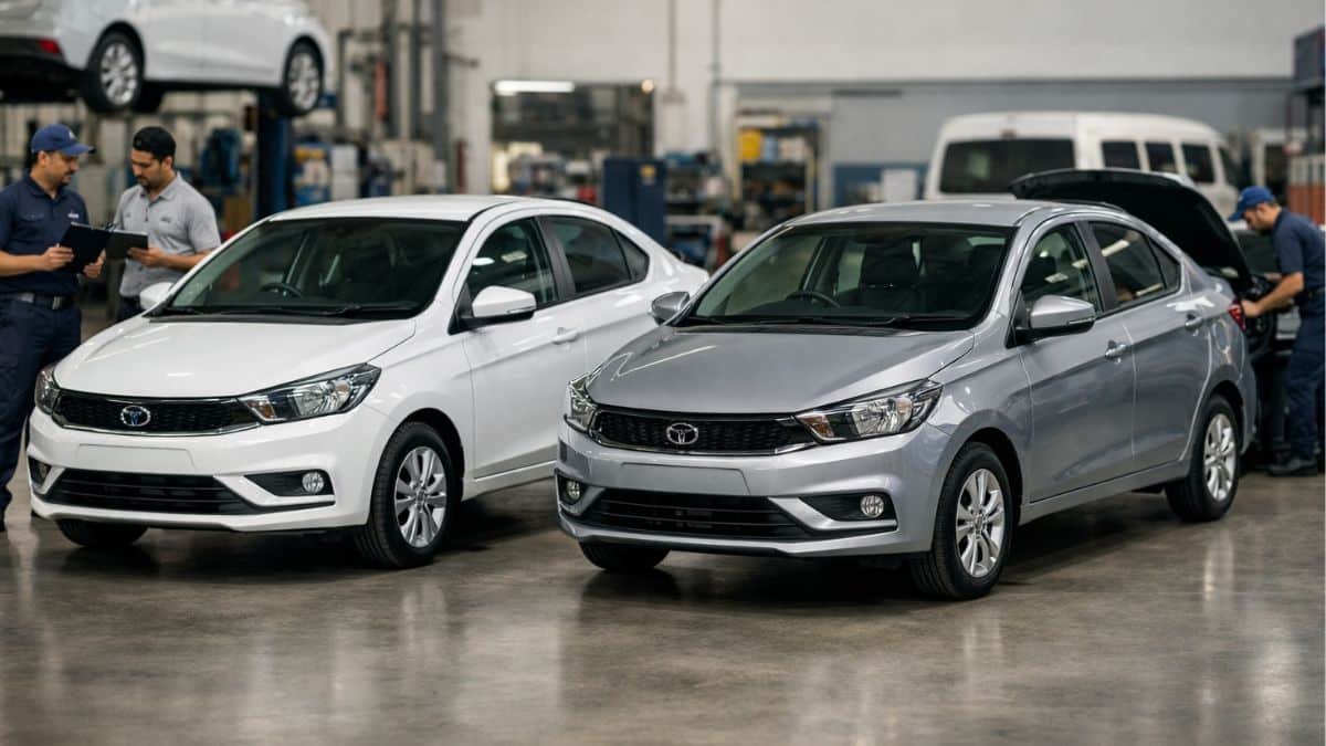 Tata XPRES petrol and CNG fleet vehicles parked at commercial fleet facility, showing expanded range.