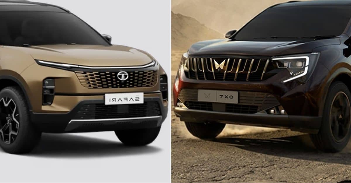Mahindra XUV 7XO vs Tata Safari premium three-row SUV comparison India