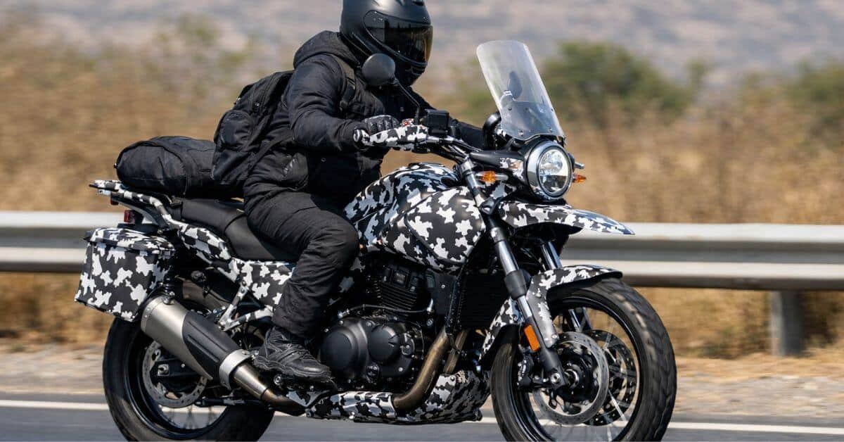 Royal Enfield Himalayan 750 test motorcycle during development on Indian roads