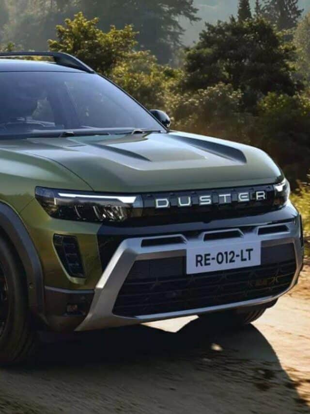 New Renault Duster SUV showcasing bold exterior design with LED headlamps and muscular stance