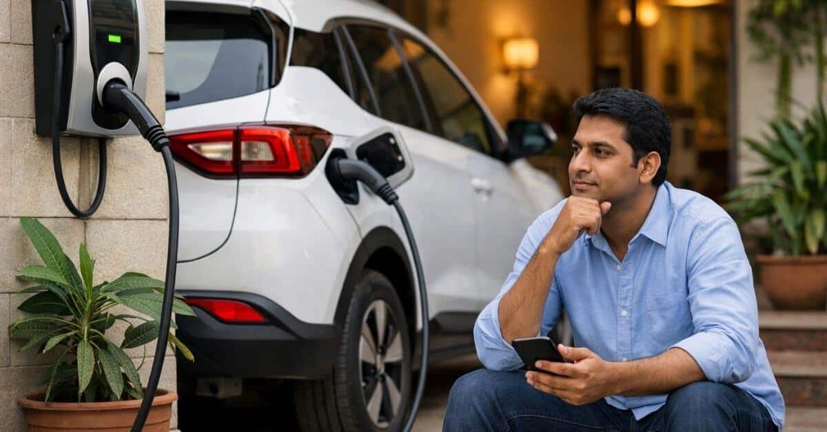 Indian electric car owner evaluating daily usage and charging suitability