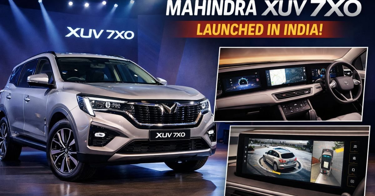 Mahindra XUV 7XO SUV showcased at India launch with updated exterior design and premium interior technology