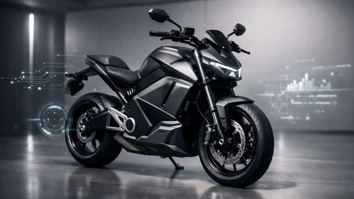 Matter electric two-wheeler representing India’s first AI-defined EV platform