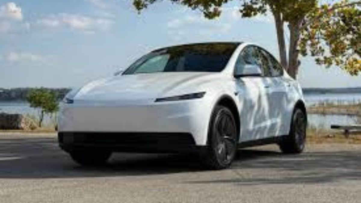 Tesla Model Y electric SUV lineup showing Standard Long Range and Standard variants in Europe and Canada