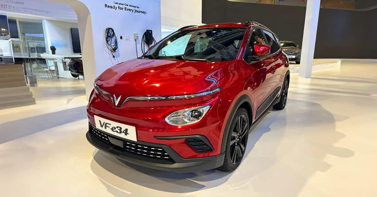 VinFast electric cars displayed at an Indian showroom amid rising EV sales