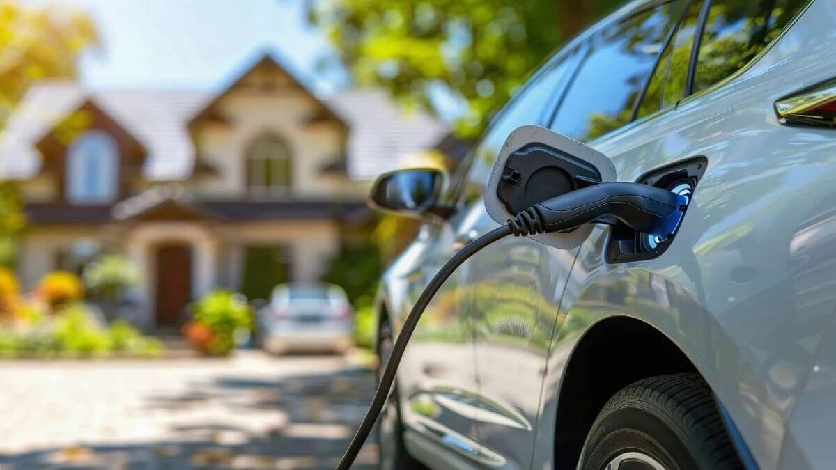 Electric vehicle charging at home using a wall-mounted EV charger in India