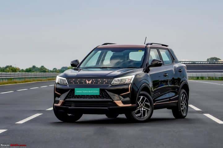 Mahindra XUV400 EV compact electric SUV parked on Indian road in 2026