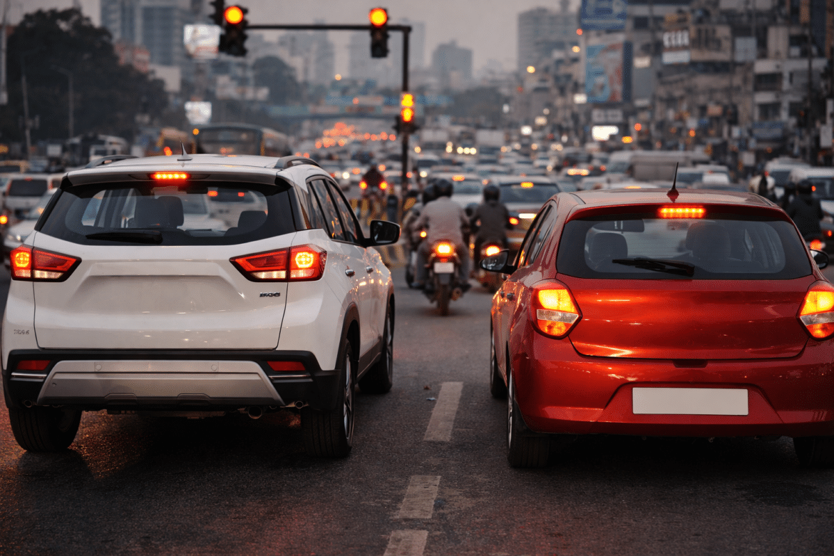 CVT and AMT automatic cars in Indian city traffic during evening rush hour