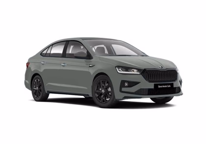 Skoda Slavia sedan front three quarter view emphasizing premium design and roomy cabin for family use