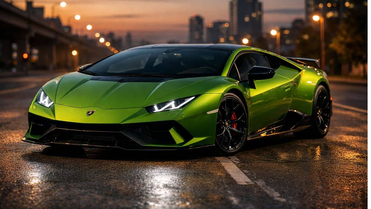 Lamborghini Huracán Tecnica parked at dusk symbolising the end of the model’s decade-long journey in India