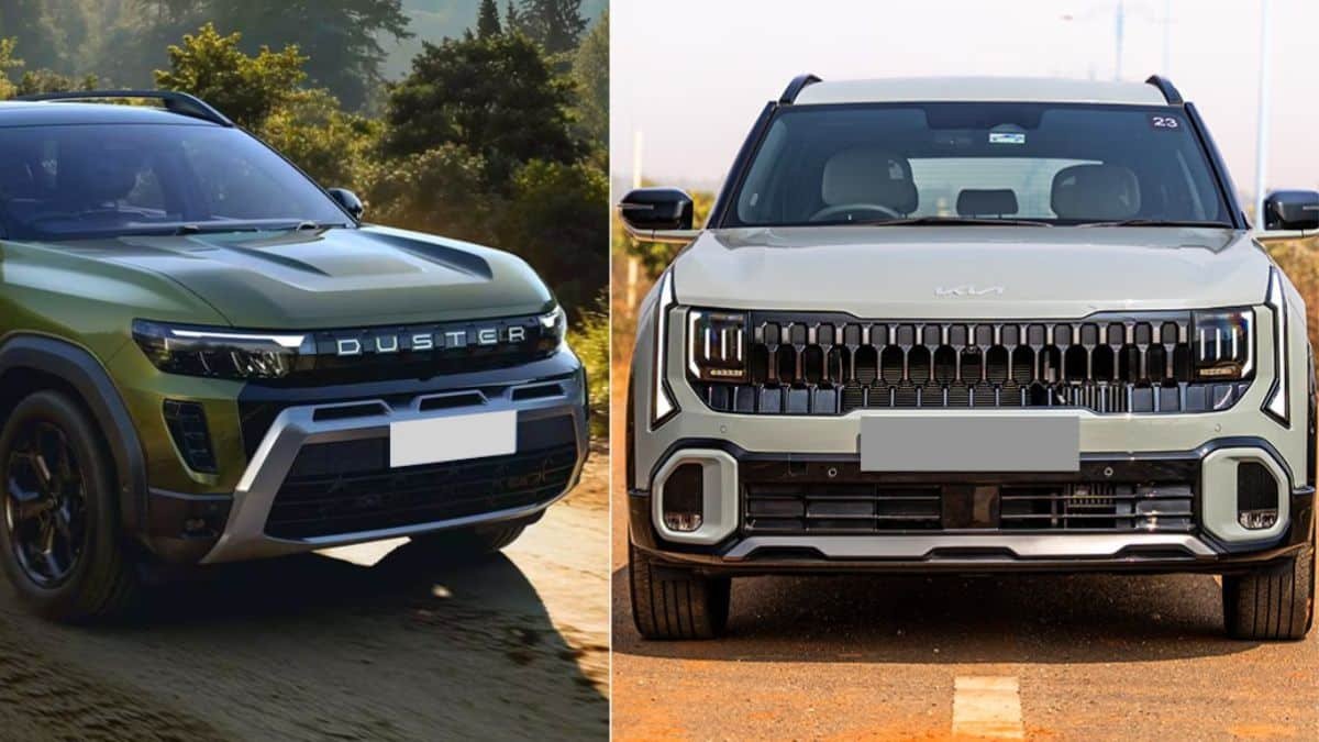Renault Duster vs Kia Seltos comparison showing front exterior design