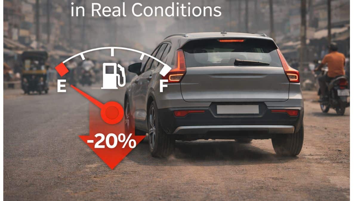 Fuel efficiency reduction of a compact SUV in real Indian driving conditions