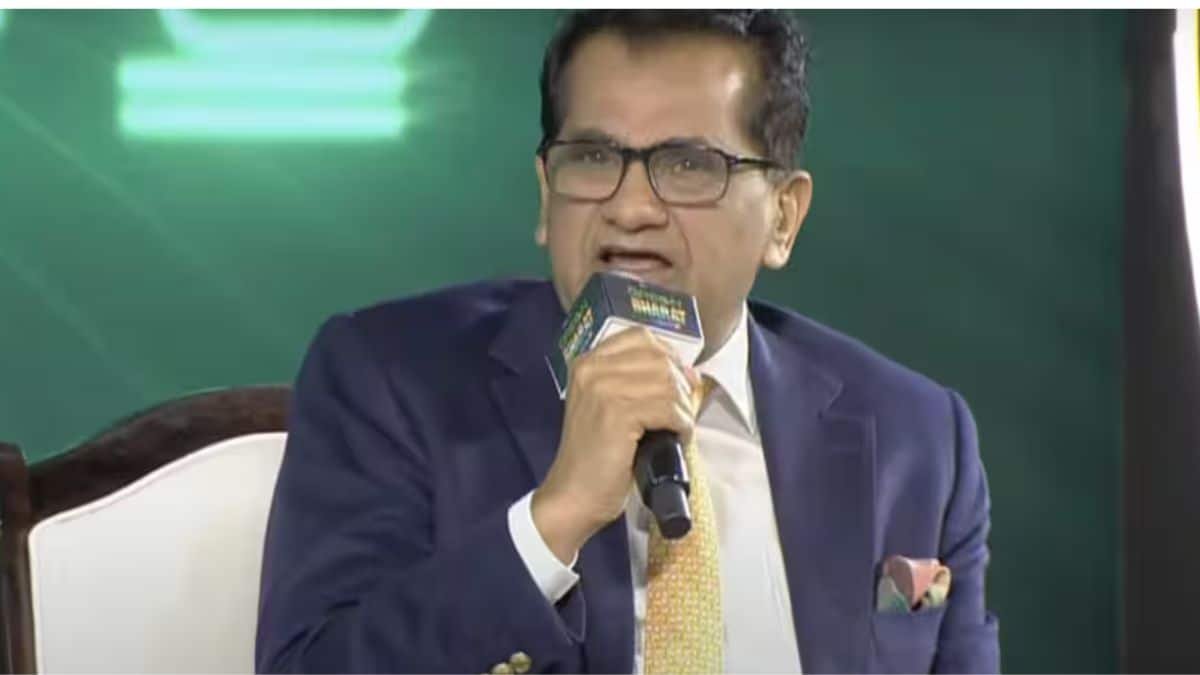 Amitabh Kant speaking at electric vehicle conference urging India to prioritise EV adoption over hybrid vehicles
