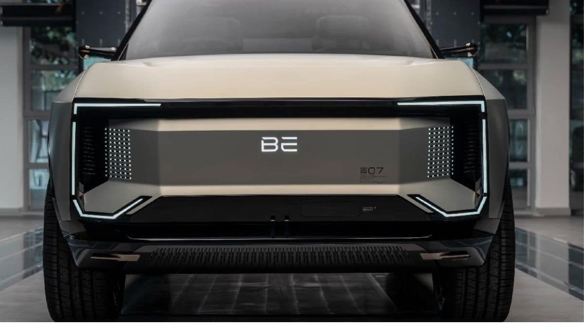 Mahindra BE.07 concept electric SUV previewing the upcoming Mahindra B07 scheduled for 2027 launch