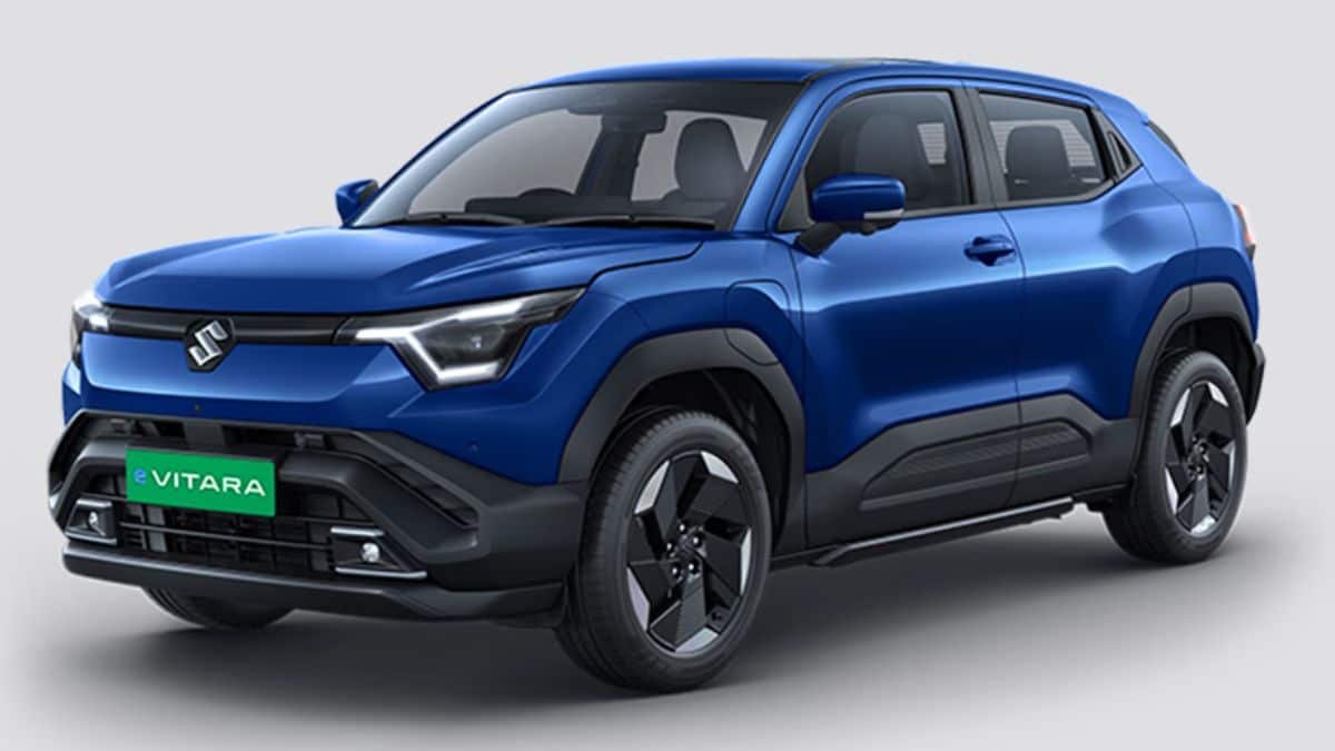 Maruti Suzuki eVitara 2026 electric SUV front view showing modern design and LED headlights in India