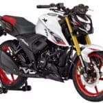 2026 TVS Apache RTR 160 4V motorcycle with LED headlamp, sporty design and updated features parked on road in India