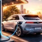 Hyundai electric car charging at a modern EV charging station in India, representing the expansion of Hyundai EV charging network and growing electric vehicle infrastructure in 2026.