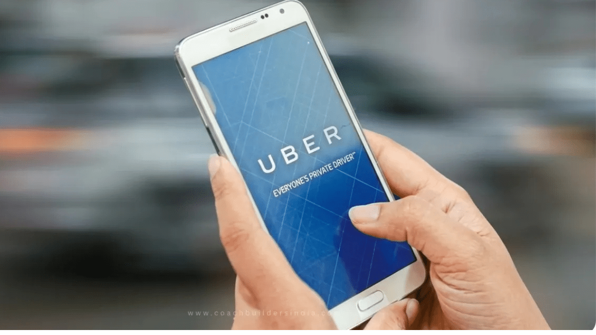 Passenger booking an intercity bus ticket through the Uber app in India