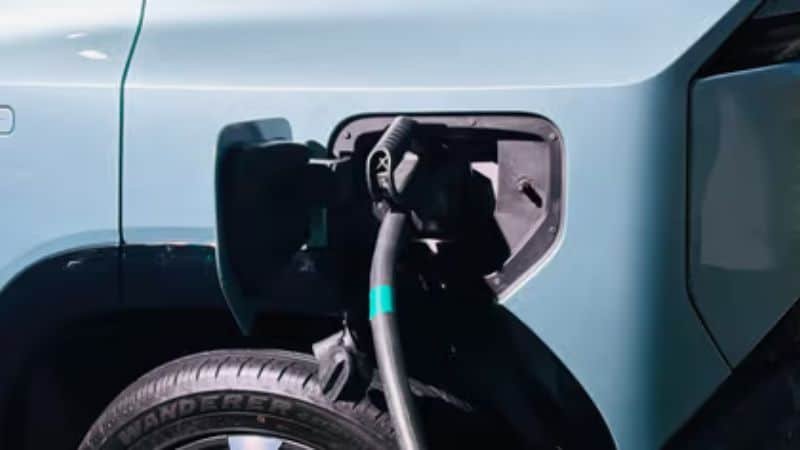 Tata Sierra EV charging port during DC fast charging session