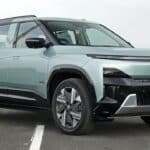 Tata Sierra EV front profile showing LED light bar and body-coloured front panel