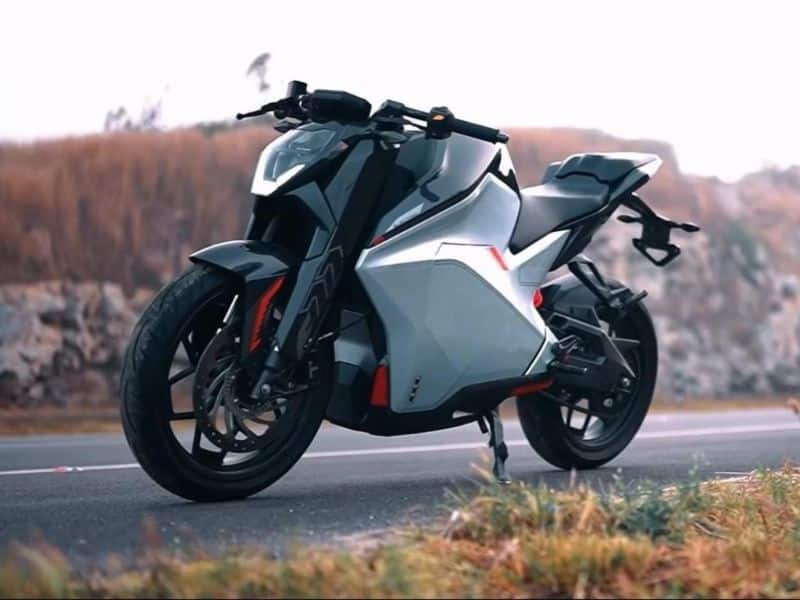 Ultraviolette F77 electric motorcycle showing its aerospace-inspired design