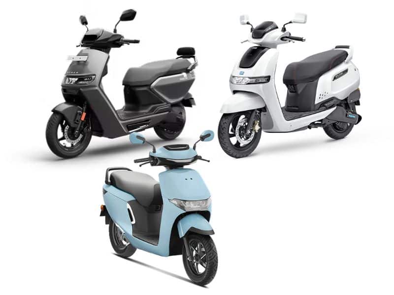 Ather Rizta, TVS iQube, and Honda Activa e electric scooters compared side by side