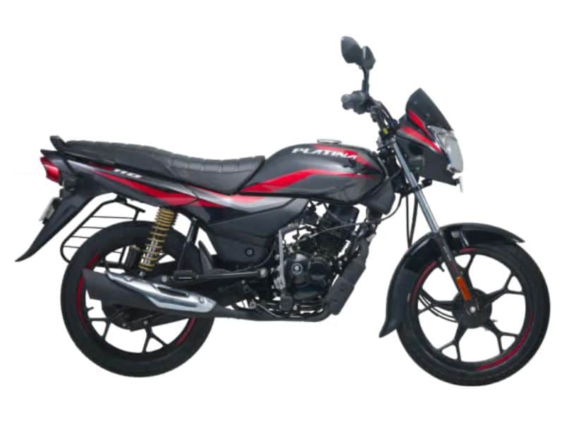 Bajaj Platina 110 commuter motorcycle navigating city traffic