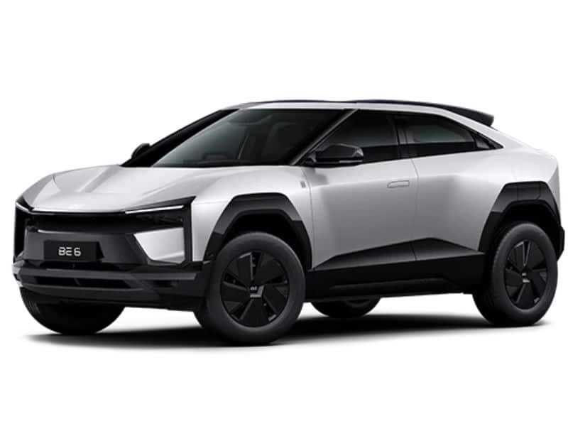 Mahindra BE 6 electric SUV on display at an Indian showroom