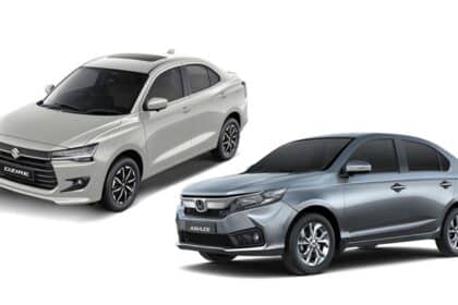 Maruti Suzuki Dzire and Honda Amaze sedans, whose combined dominance defined India's stable sedan market share through mid-2026.