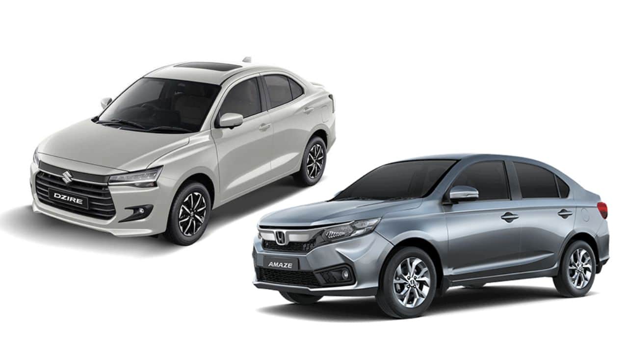 Maruti Suzuki Dzire and Honda Amaze sedans, whose combined dominance defined India's stable sedan market share through mid-2026.