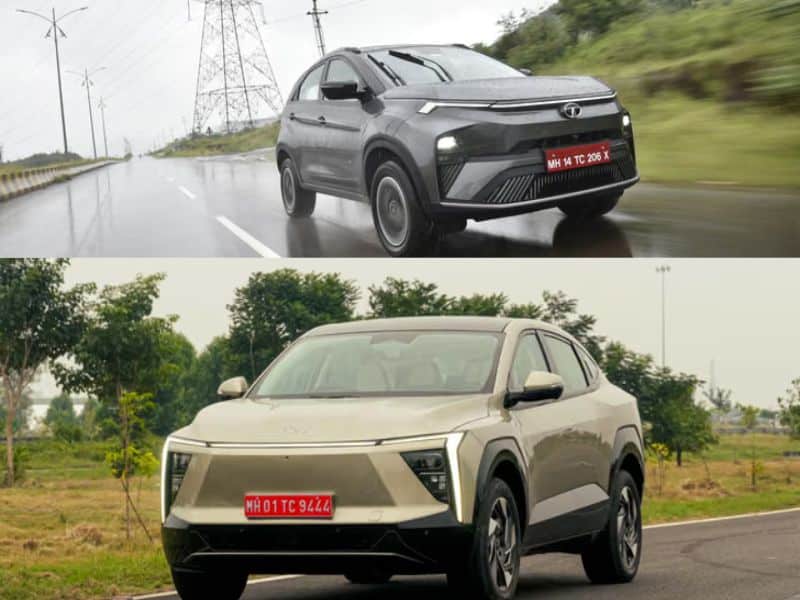 Tata and Mahindra electric SUVs on an Indian road, representing the two market leaders in India's July 2026 electric car sales.