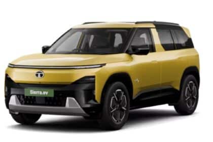 Tata Sierra EV Adventure variant parked showing exterior styling and alloy wheels