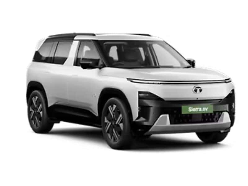 Tata Sierra EV base Pure variant in Coorg Clouds silver-grey colour